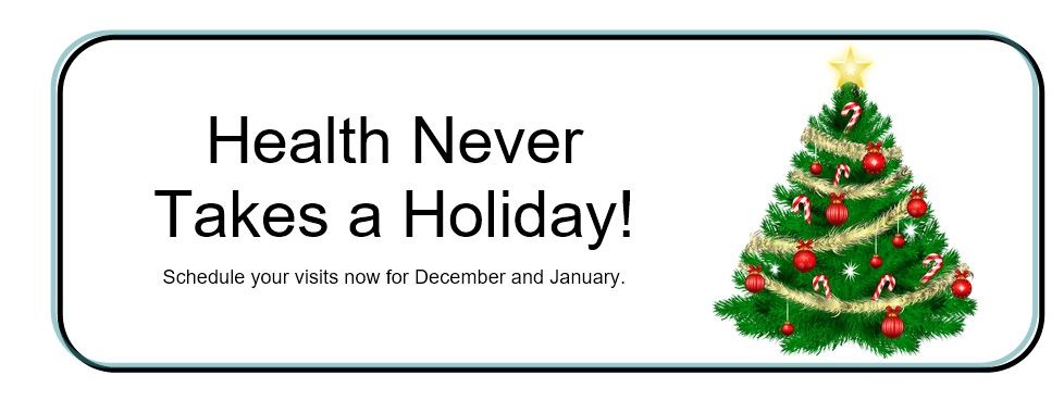 health never takes a holiday signature promotion for december in chiropractic offices
